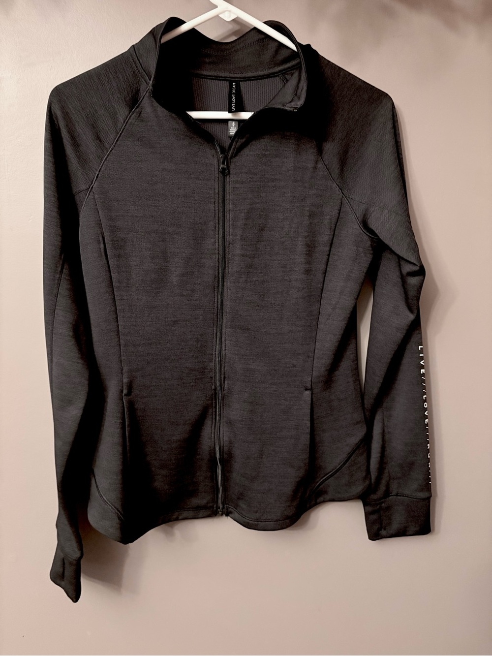 Aeropostale Black Full-Zip Athletic Jacket